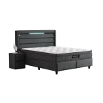 Тапицирана спалня с матрак COTTON 180 x 200 - графит 501