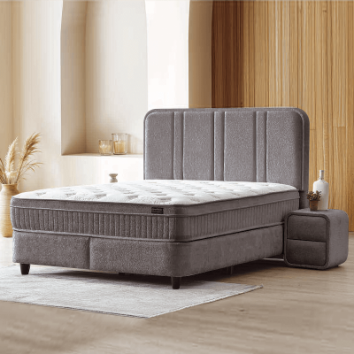 Тапицирана спалня с матрак HUGO 180 x 200 - сив 29