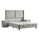 Тапицирана спалня с матрак DIANA 140 x 200 - светлосив 326