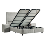 Тапицирана спалня с матрак DIANA 140 x 200 - светлосив 326