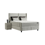 Тапицирана спалня с матрак DIANA 140 x 200 - светлосив 326