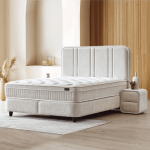 Тапицирана спалня с матрак HUGO 160 x 200 - перла SY