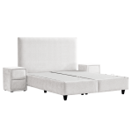 Тапицирана спалня с матрак COMO 160 x 200 - слонова кост AN