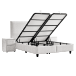 Тапицирана спалня с матрак COMO 160 x 200 - слонова кост AN