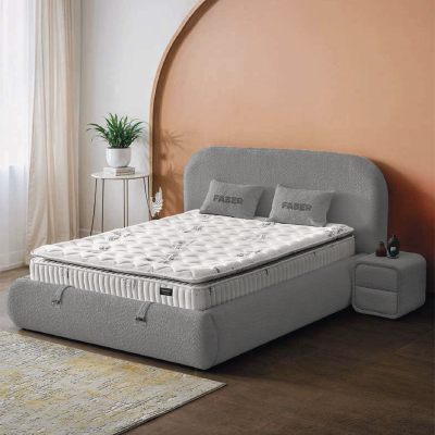 Тапицирана спалня с матрак FABER 160 х 200 - антрацит AN