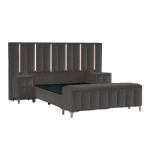 Тапицирана спалня с матрак MOONLIGHT 180 x 200 - сив 190