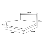 Тапицирана спалня с матрак MOONLIGHT 180 x 200 - сив 190