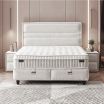 Тапицирана спалня с матрак ASTRA 160 x 200 - перла SY