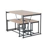 Комплект маса с пейка и две табуретки BREVIK - дъб сонома