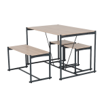 Комплект маса с пейка и две табуретки BREVIK - дъб сонома