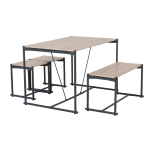 Комплект маса с пейка и две табуретки BREVIK - дъб сонома