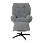 Кресло с табуретка CHAVES - сив