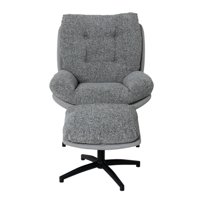 Кресло с табуретка CHAVES - сив