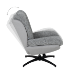 Кресло с табуретка CHAVES - сив