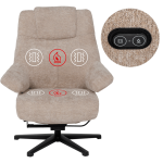 Електрическо масажно кресло с табуретка SINES - крем