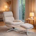 Кресло с табуретка VALONGO - крем