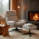 Кресло с табуретка ELVAS - крем