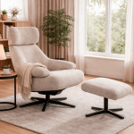 Кресло с табуретка OVAR - бежово