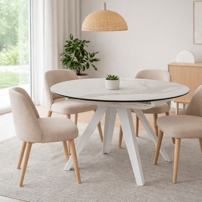 Разтегателна трапезна маса BOLKOW - бял 02