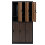 Метален шкаф Carmen CR-1243 J - черен-орех