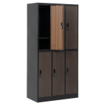 Метален шкаф Carmen CR-1243 J - черен-орех