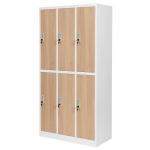 Метален шкаф Carmen CR-1243 J - бял-бук