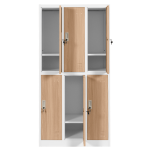 Метален шкаф Carmen CR-1243 J - бял-бук