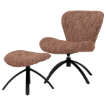 Кресло с табуретка HAMS - кафяво