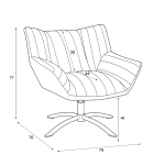 Кресло HOVE - кафяво райе