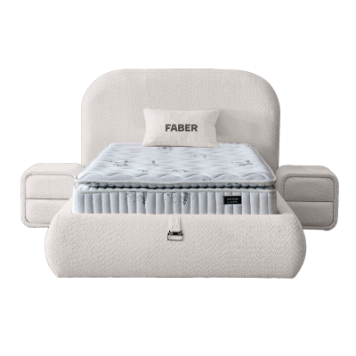 Тапицирано легло с матрак FABER 90 х 200 - перла SY