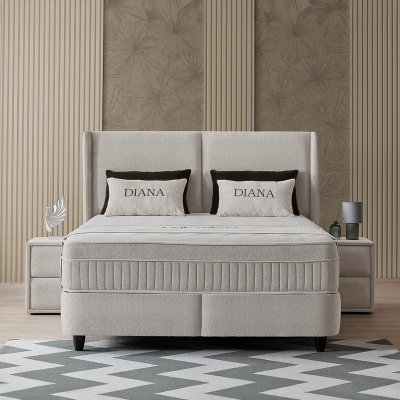 Тапицирана спалня с матрак DIANA 180 x 200 - перла SY