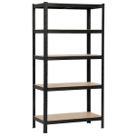 Метален стелаж Carmen CR-1016 - 180х90х45 см, до 250 кг на рафт - черен