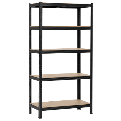 Метален стелаж Carmen CR-1016 - 180х90х45 см, до 250 кг на рафт - черен