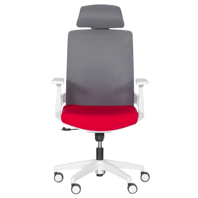 Президентски офис стол Carmen 7546 - червен - сив