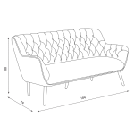 Триместно канапе BERGEN - морскосин HE