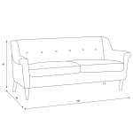 Триместно канапе ELIN - тъмносив MISS 58