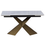 Разтегателна трапезна маса DABKI - бяло - злато