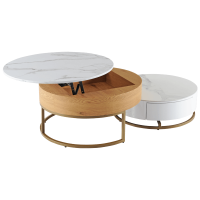 Комплект холни масички TAMPA 1 - бял + бук