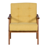 Кресло LEO - орех - жълт