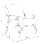 Кресло LEO - орех - жълт