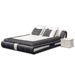 Кожена спалня AVA 180 - бяло-черно